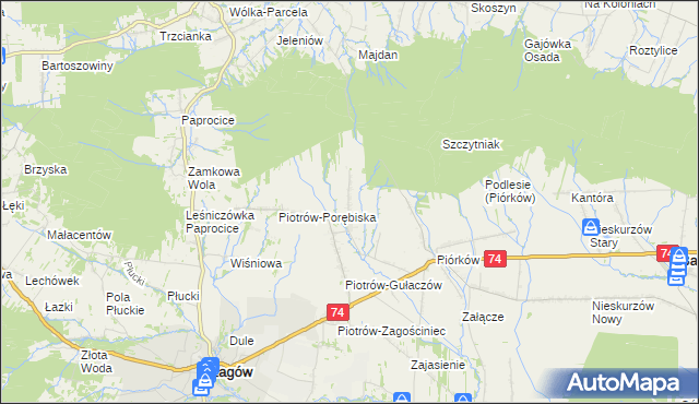 mapa Piotrów-Podłazy, Piotrów-Podłazy na mapie Targeo