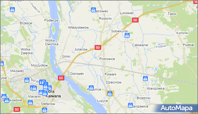 mapa Piotrowice gmina Karczew, Piotrowice gmina Karczew na mapie Targeo