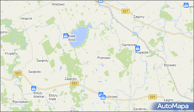 mapa Piotrowo gmina Lubomino, Piotrowo gmina Lubomino na mapie Targeo