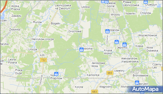 mapa Piskórka, Piskórka na mapie Targeo