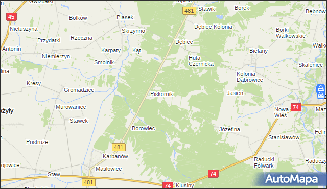 mapa Piskornik Czernicki, Piskornik Czernicki na mapie Targeo