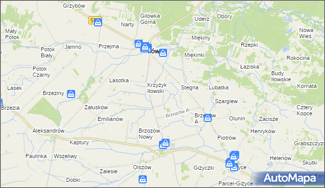 mapa Piskorzec gmina Iłów, Piskorzec gmina Iłów na mapie Targeo