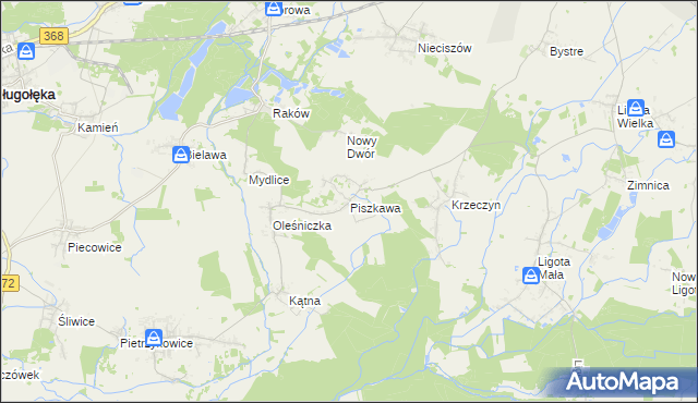 mapa Piszkawa, Piszkawa na mapie Targeo