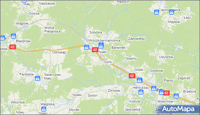 mapa Płaczków, Płaczków na mapie Targeo