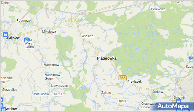 mapa Platerówka, Platerówka na mapie Targeo