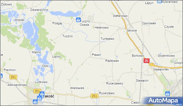 mapa Pławin gmina Inowrocław, Pławin gmina Inowrocław na mapie Targeo