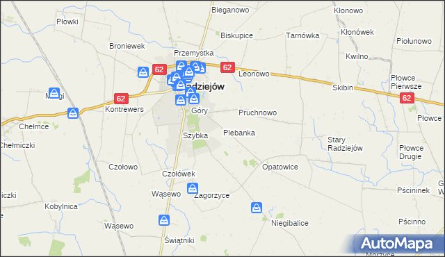 mapa Plebanka gmina Radziejów, Plebanka gmina Radziejów na mapie Targeo