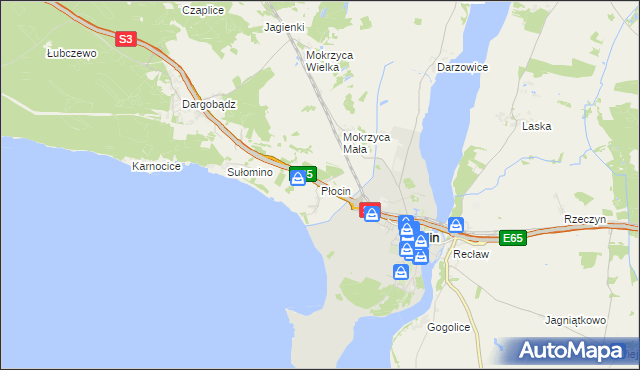 mapa Płocin, Płocin na mapie Targeo
