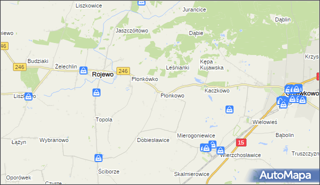 mapa Płonkowo, Płonkowo na mapie Targeo