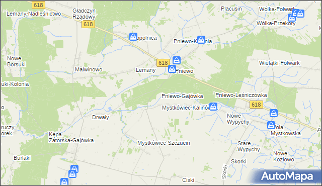 mapa Pniewo-Gajówka, Pniewo-Gajówka na mapie Targeo