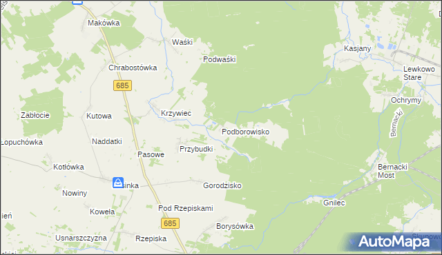 mapa Podborowisko, Podborowisko na mapie Targeo