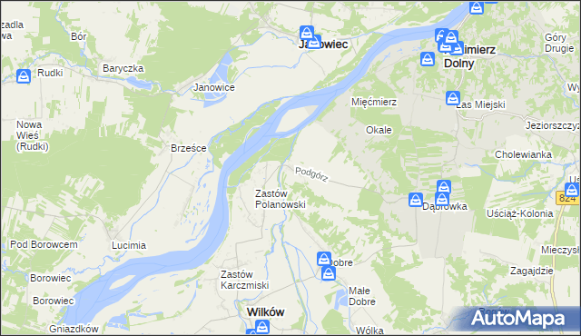 mapa Podgórz gmina Wilków, Podgórz gmina Wilków na mapie Targeo