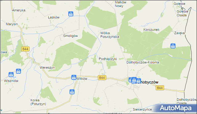 mapa Podhajczyki, Podhajczyki na mapie Targeo