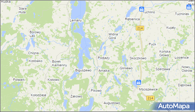 mapa Podjazy, Podjazy na mapie Targeo