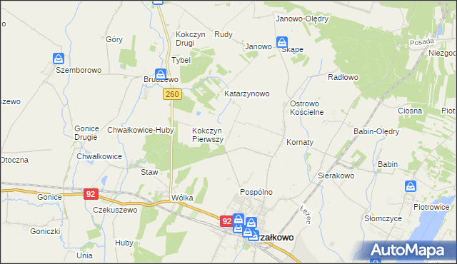 mapa Podkornaty, Podkornaty na mapie Targeo