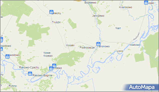 mapa Podkosacze, Podkosacze na mapie Targeo