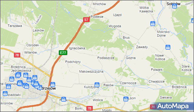 mapa Podlaszcze, Podlaszcze na mapie Targeo