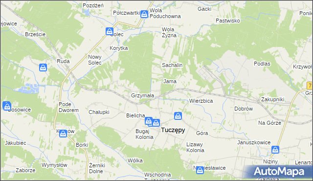 mapa Podlesie gmina Tuczępy, Podlesie gmina Tuczępy na mapie Targeo