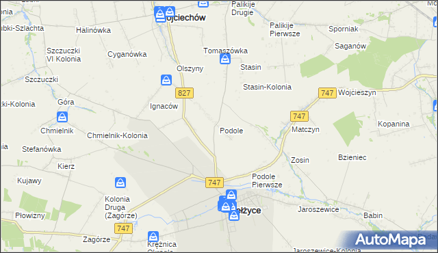 mapa Podole gmina Bełżyce, Podole gmina Bełżyce na mapie Targeo
