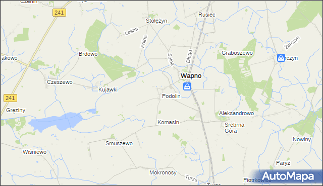 mapa Podolin gmina Wapno, Podolin gmina Wapno na mapie Targeo