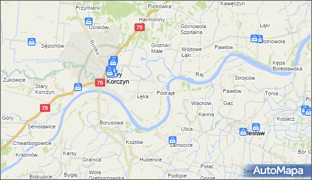 mapa Podraje, Podraje na mapie Targeo