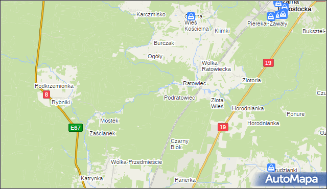 mapa Podratowiec, Podratowiec na mapie Targeo