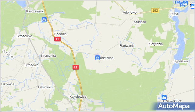 mapa Podstolice gmina Budzyń, Podstolice gmina Budzyń na mapie Targeo