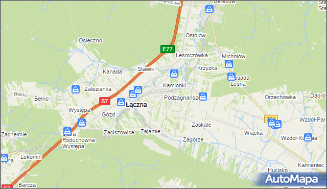 mapa Podzagnańszcze, Podzagnańszcze na mapie Targeo