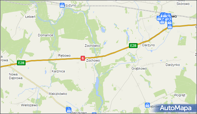 mapa Poganice, Poganice na mapie Targeo
