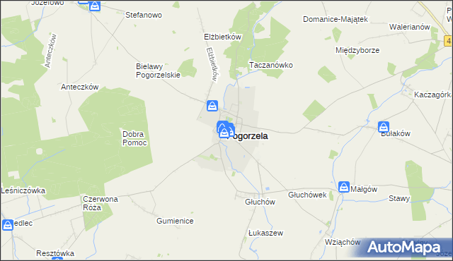 mapa Pogorzela powiat gostyński, Pogorzela powiat gostyński na mapie Targeo