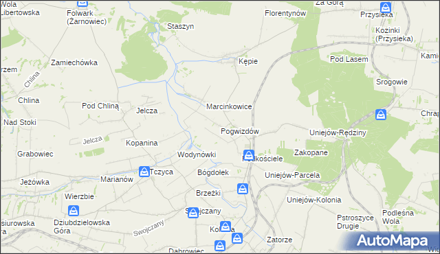 mapa Pogwizdów gmina Charsznica, Pogwizdów gmina Charsznica na mapie Targeo