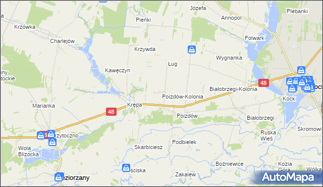 mapa Poizdów-Kolonia, Poizdów-Kolonia na mapie Targeo