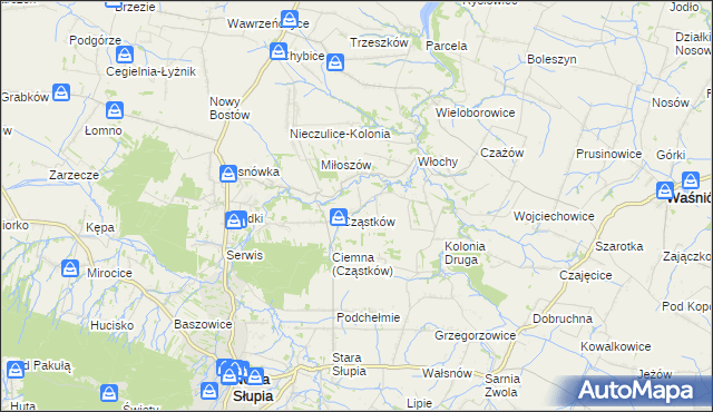 mapa Pokrzywianka gmina Nowa Słupia, Pokrzywianka gmina Nowa Słupia na mapie Targeo