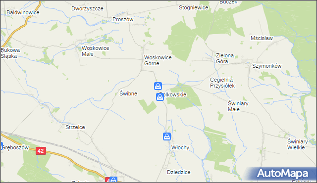mapa Polkowskie, Polkowskie na mapie Targeo