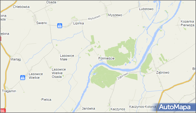 mapa Półmieście, Półmieście na mapie Targeo