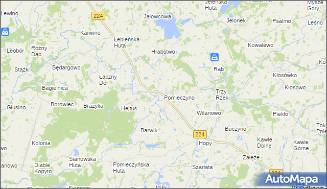 mapa Pomieczyno, Pomieczyno na mapie Targeo