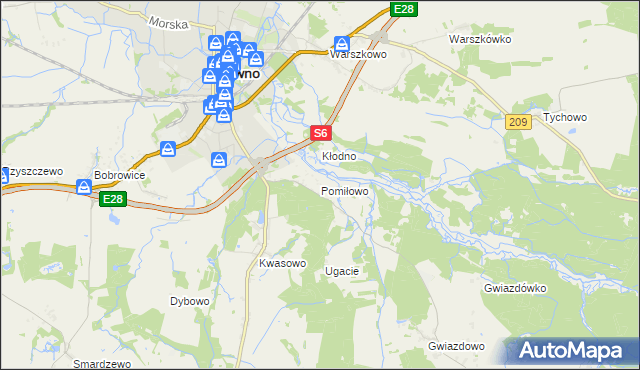 mapa Pomiłowo, Pomiłowo na mapie Targeo