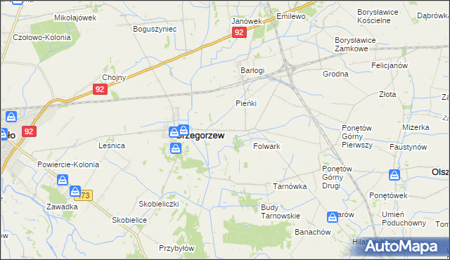mapa Ponętów Dolny, Ponętów Dolny na mapie Targeo