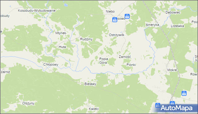 mapa Popia Góra, Popia Góra na mapie Targeo