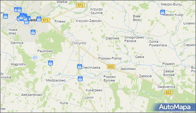 mapa Popowo-Północ, Popowo-Północ na mapie Targeo