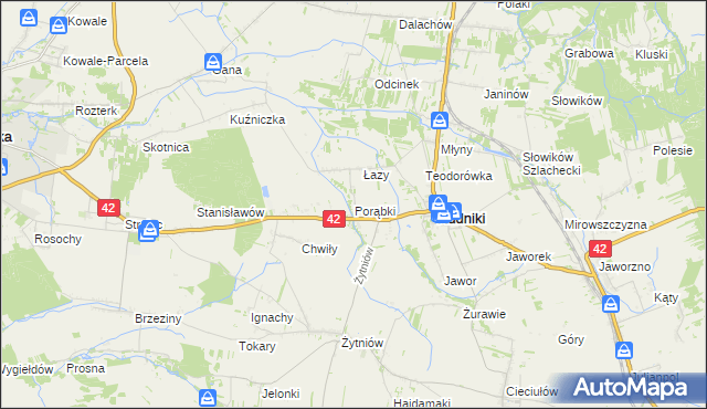 mapa Porąbki gmina Rudniki, Porąbki gmina Rudniki na mapie Targeo