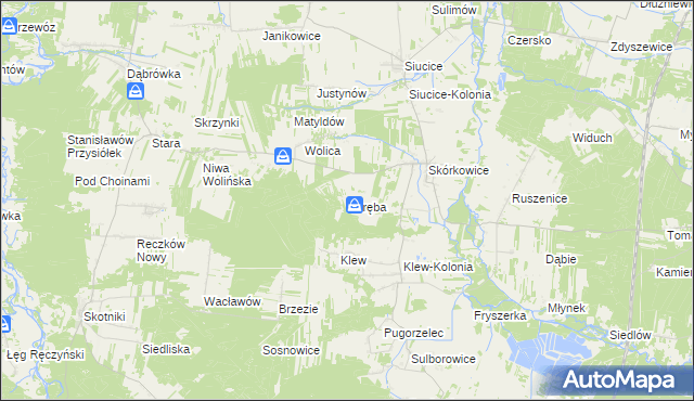 mapa Poręba gmina Żarnów, Poręba gmina Żarnów na mapie Targeo