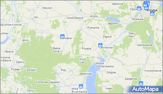 mapa Posada gmina Przytyk, Posada gmina Przytyk na mapie Targeo