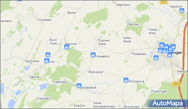 mapa Poświętno, Poświętno na mapie Targeo