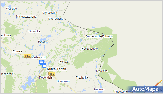 mapa Poszeszupie, Poszeszupie na mapie Targeo