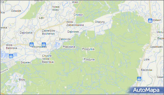 mapa Poszynka, Poszynka na mapie Targeo