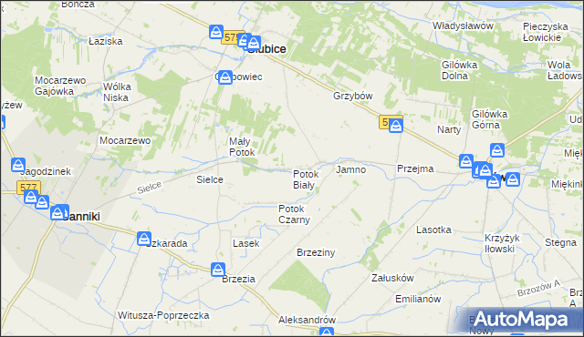 mapa Potok Biały, Potok Biały na mapie Targeo