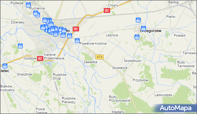 mapa Powiercie, Powiercie na mapie Targeo