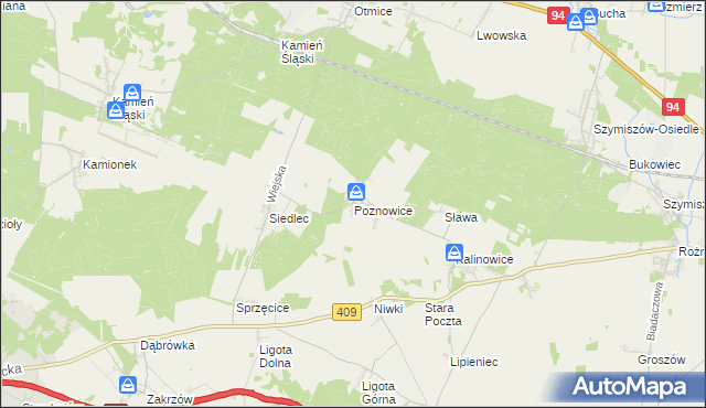 mapa Poznowice, Poznowice na mapie Targeo