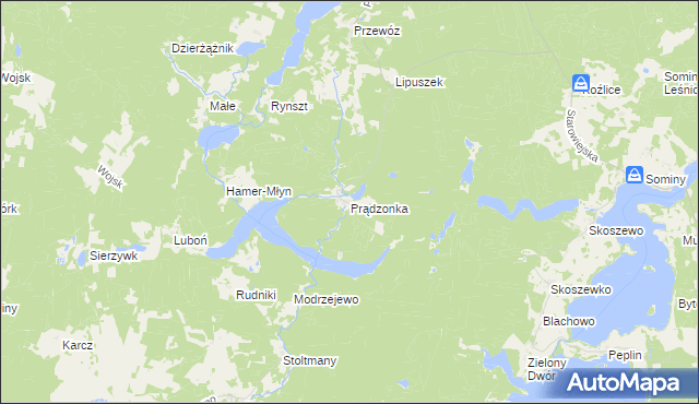 mapa Prądzonka, Prądzonka na mapie Targeo